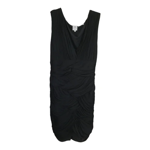 halston heritage black cocktail dress Halston Heritage | Dresses | Halston Heritage Ruched Black Cocktail Dress  Sz L